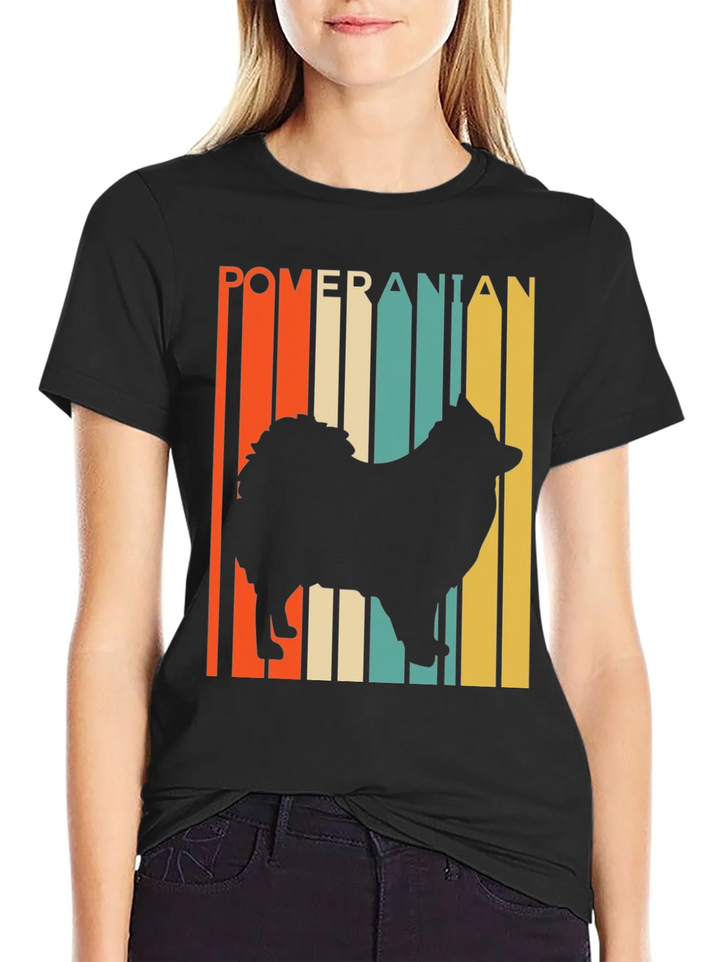 Pomeranian Silhouette Retro Graphic Tee product image 2