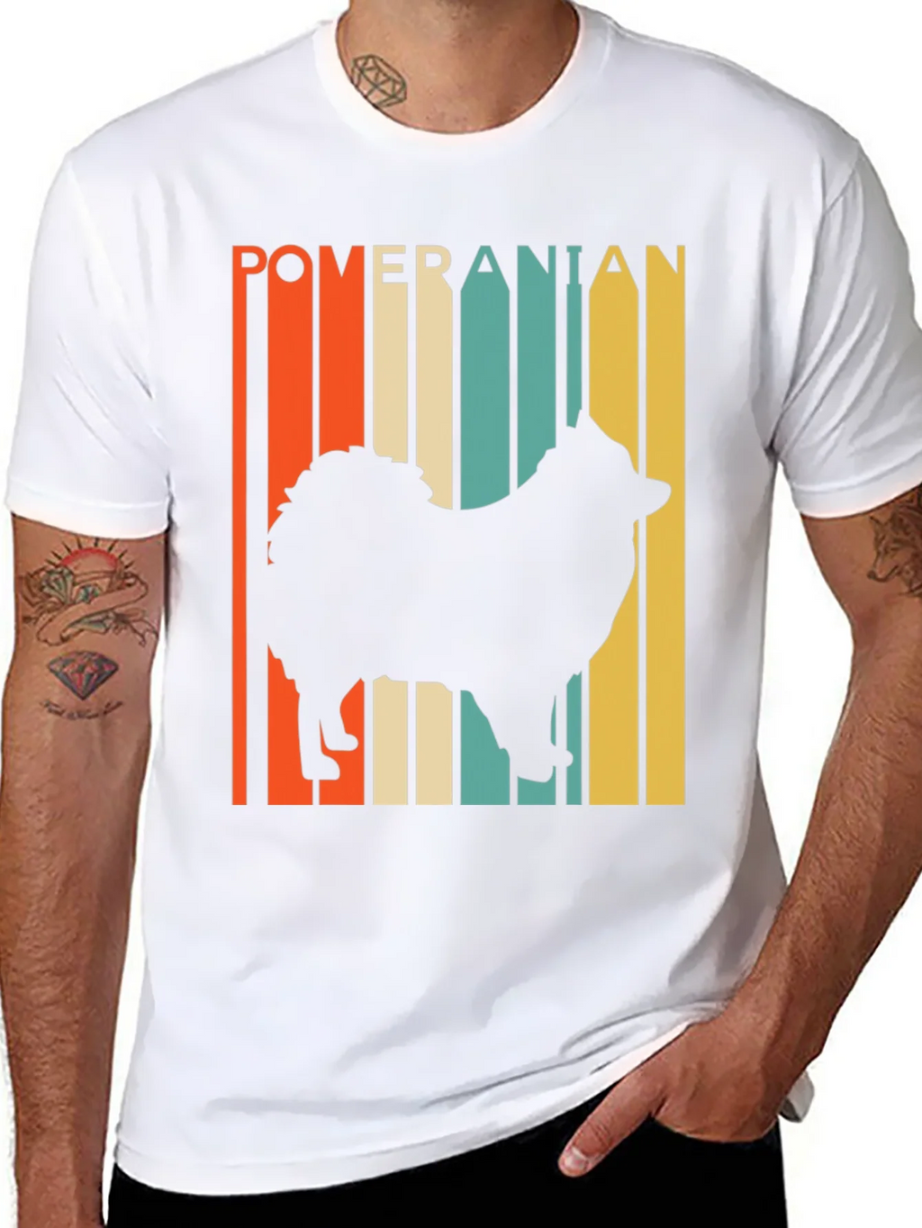 Pomeranian Silhouette Retro Graphic Tee product image 7