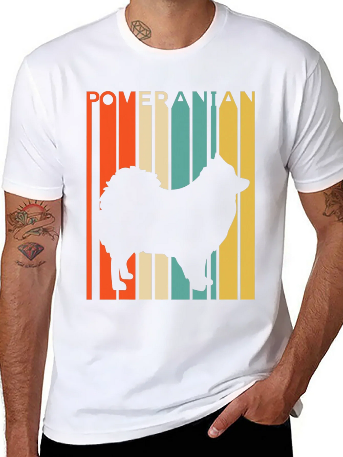 Pomeranian Silhouette Retro Graphic Tee product image 7