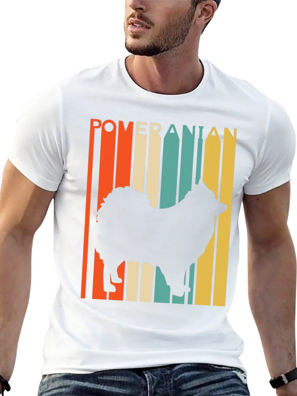 Pomeranian Silhouette Retro Graphic Tee product image 12