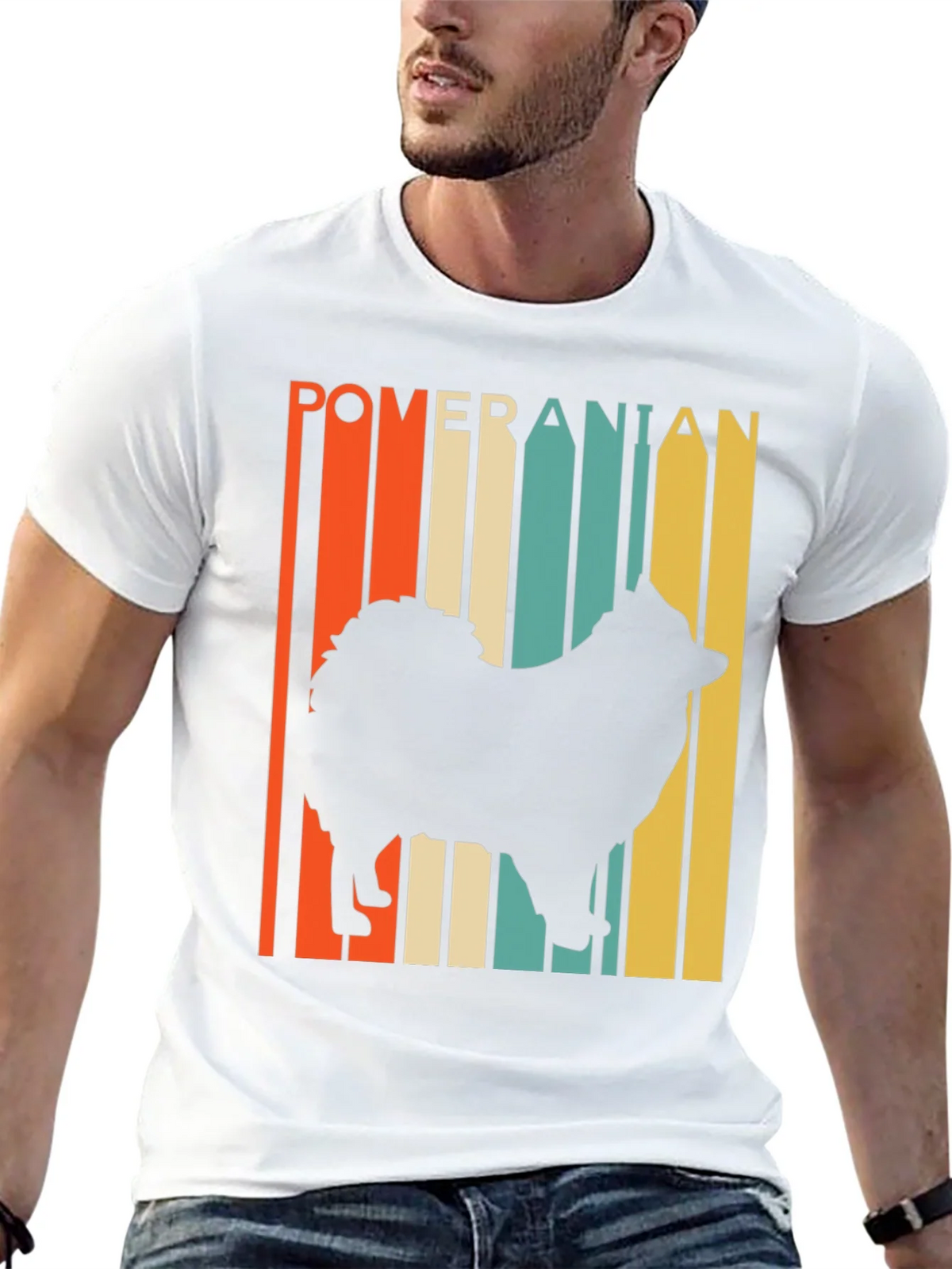 Pomeranian Silhouette Retro Graphic Tee product image 12