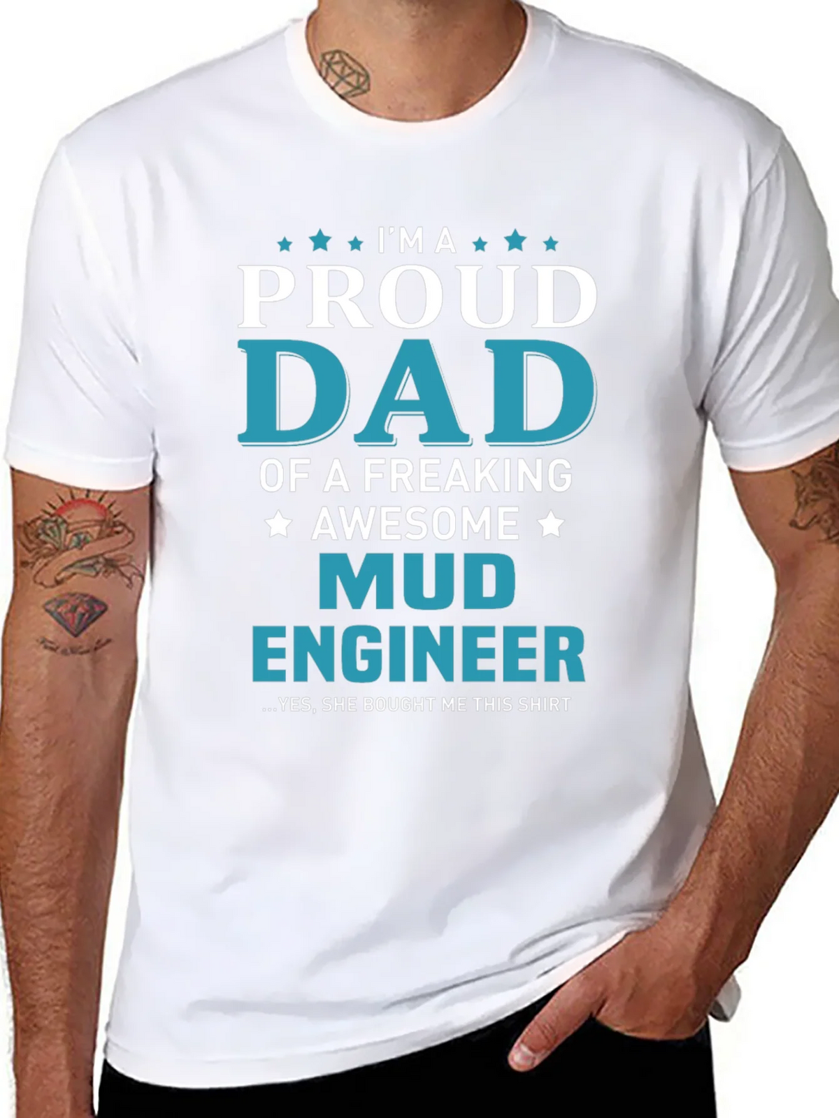 Proud Mud Engineer Dad T-Shirt product image 7