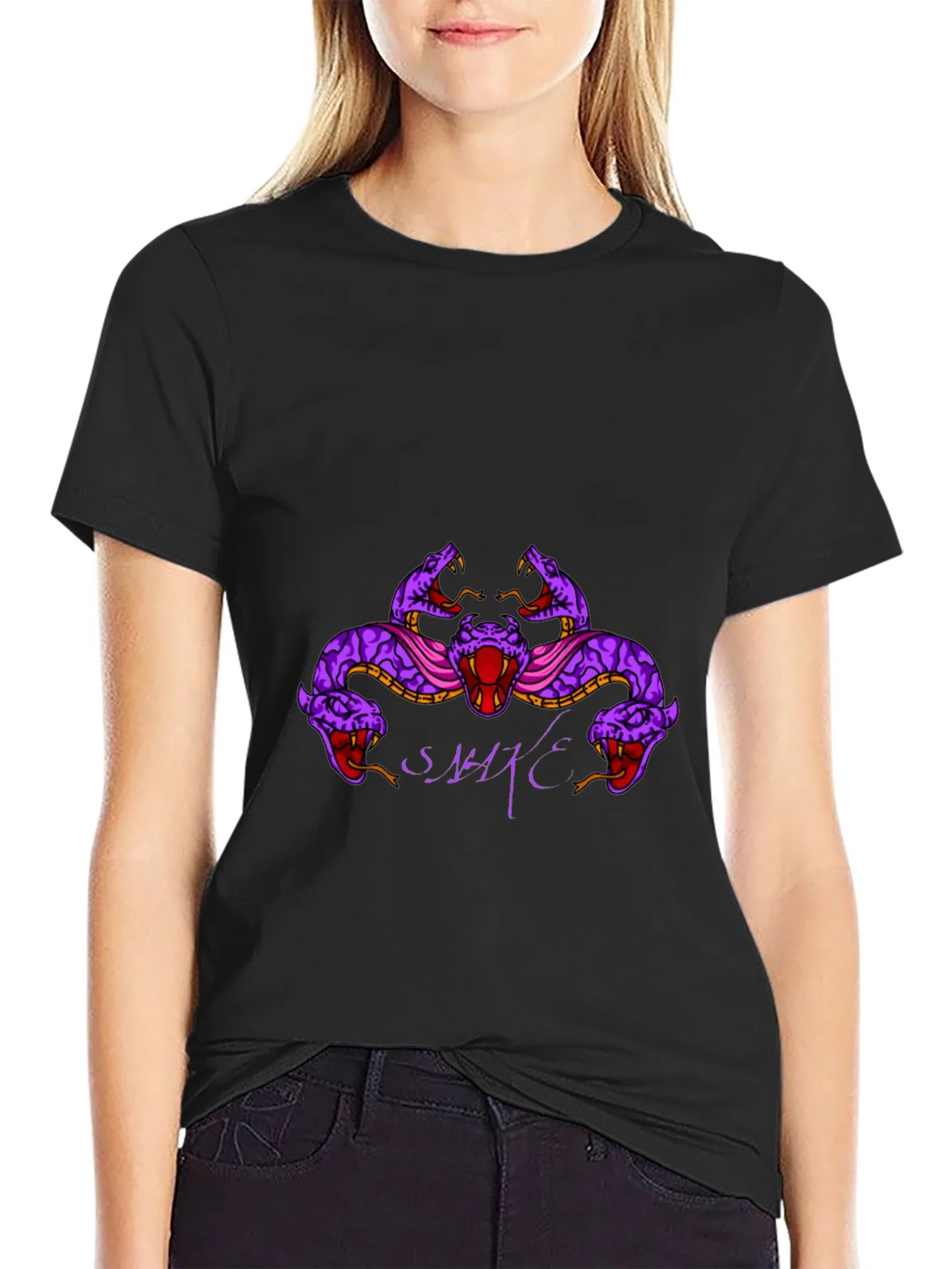 Mens Black Snake Graphic T-Shirt product image 2