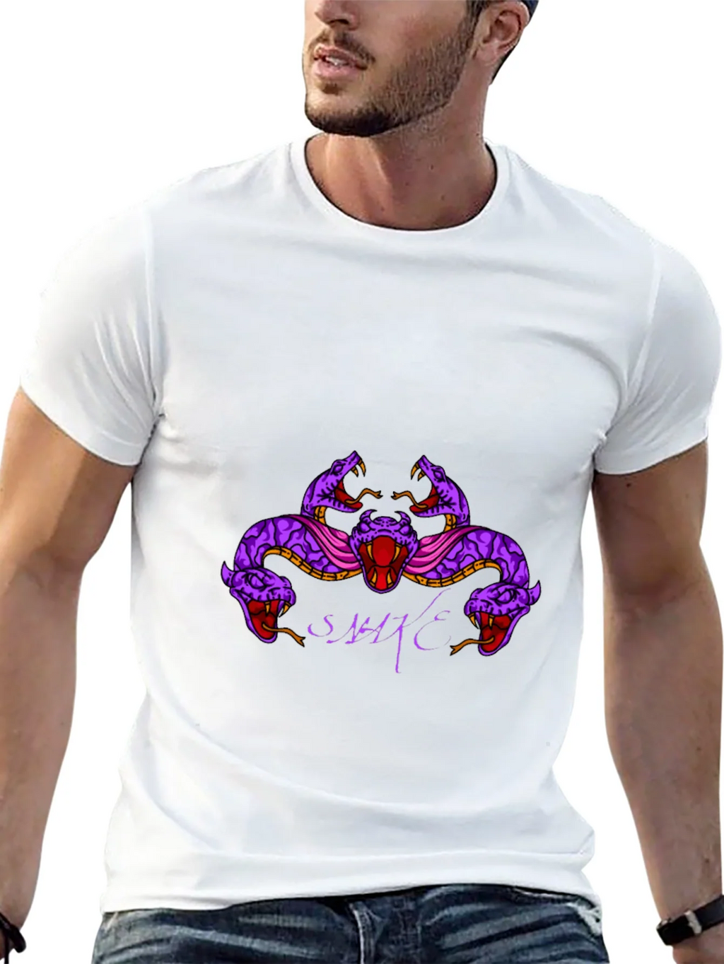Mens Black Snake Graphic T-Shirt product image 11