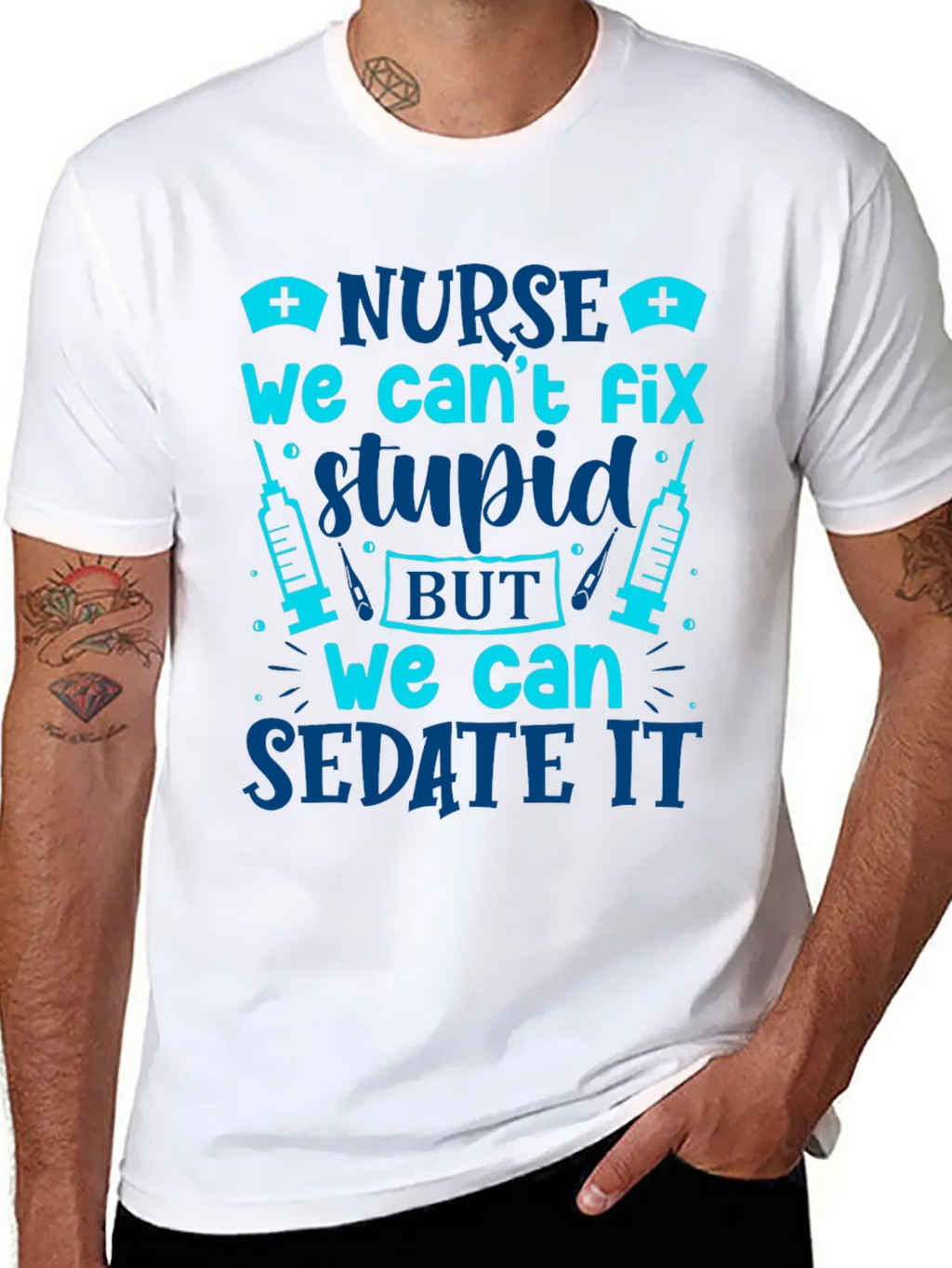 Nurse Cant Fix Stupid Sarcastic Graphic Tee product image 3