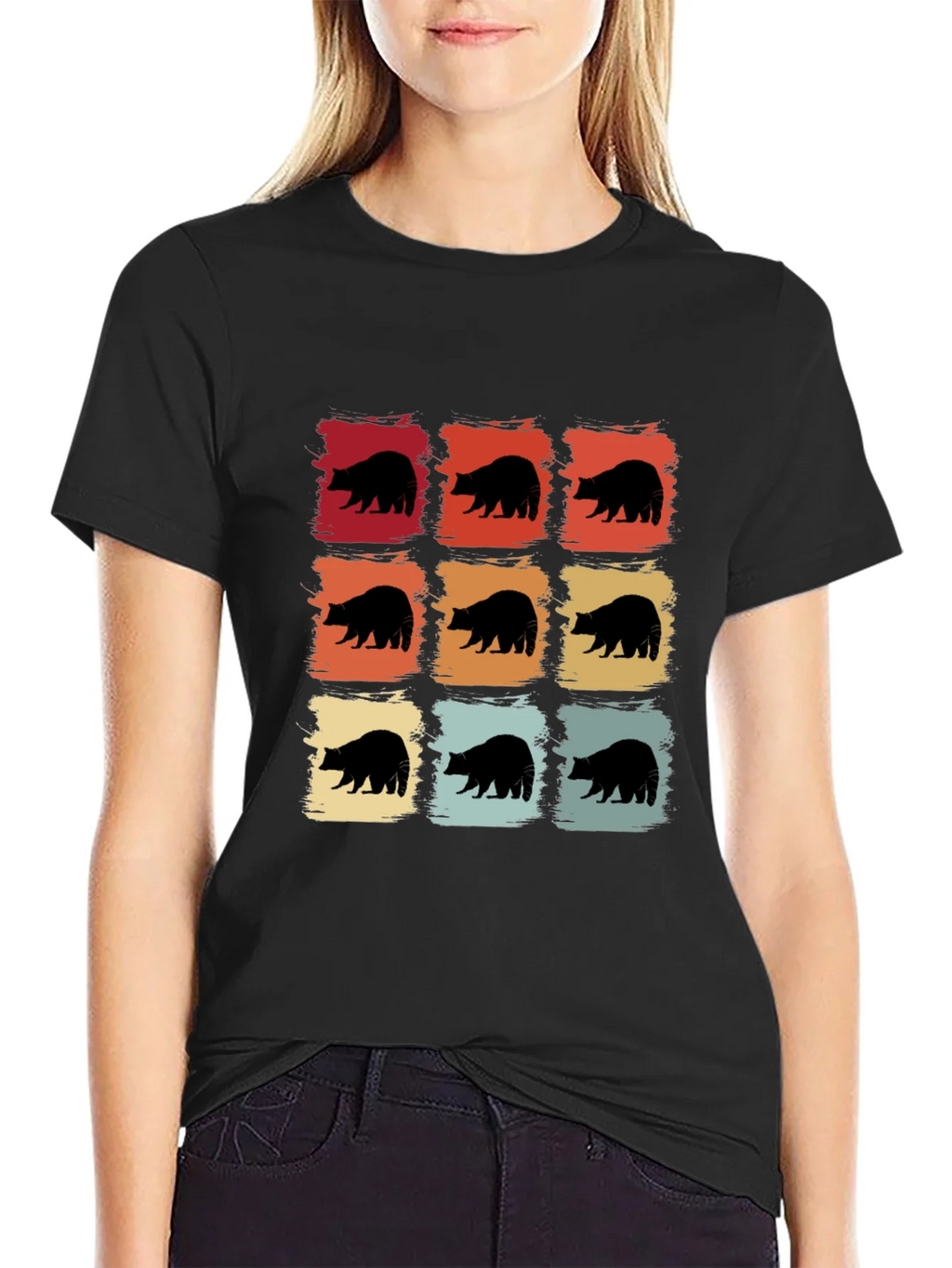 Retro Bear Graphic Tee - Black product image 1