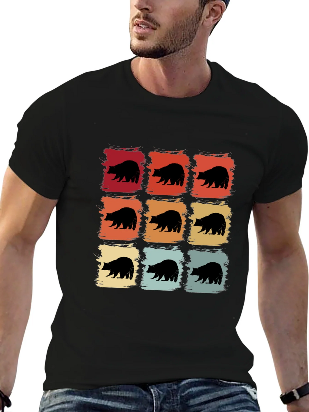Retro Bear Graphic Tee - Black product image 4