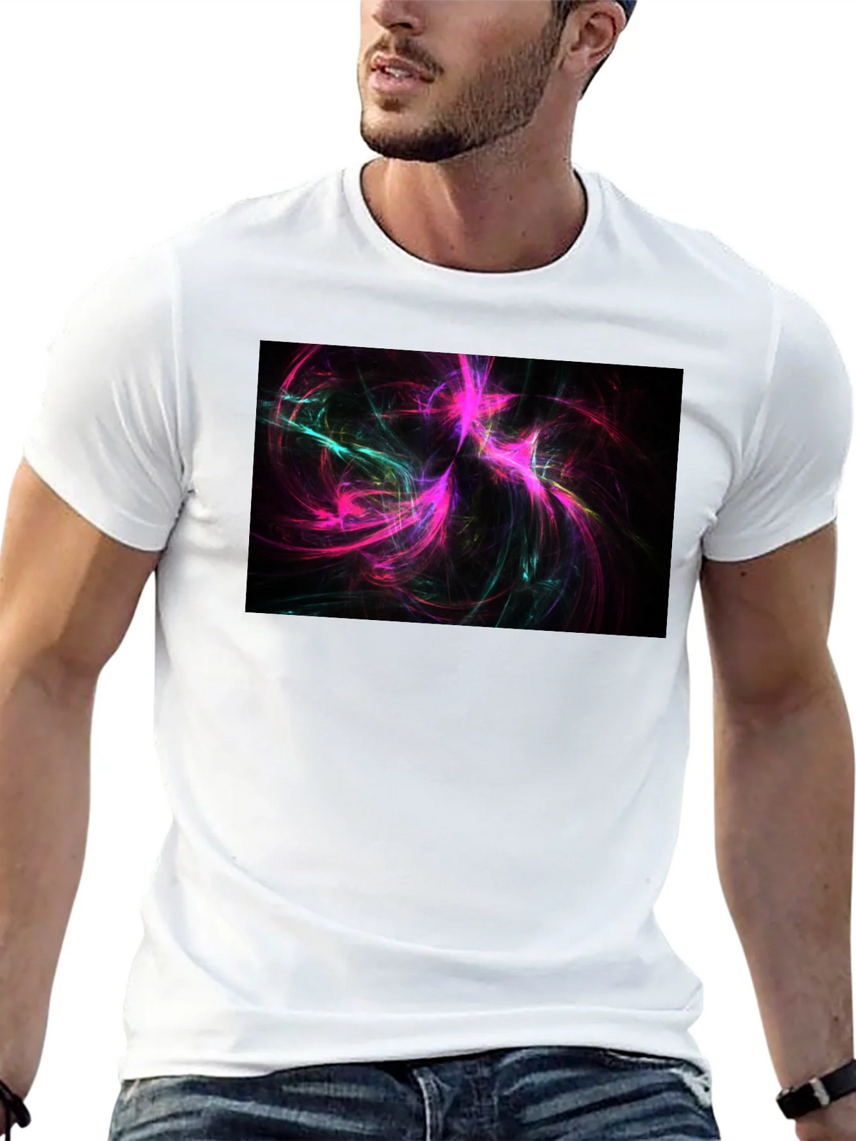 Abstract Swirls Black Tee - Vivid Graphic Print product image 6