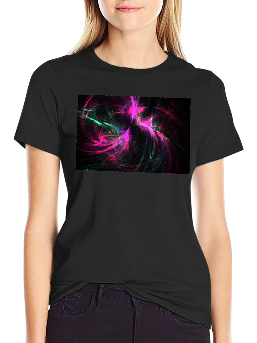 Abstract Swirls Black Tee - Vivid Graphic Print product image 1
