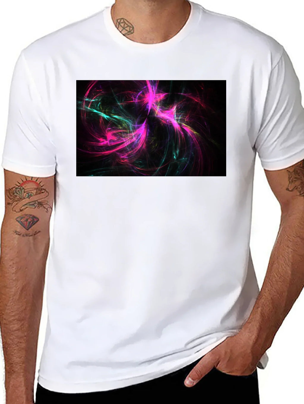 Abstract Swirls Black Tee - Vivid Graphic Print product image 4