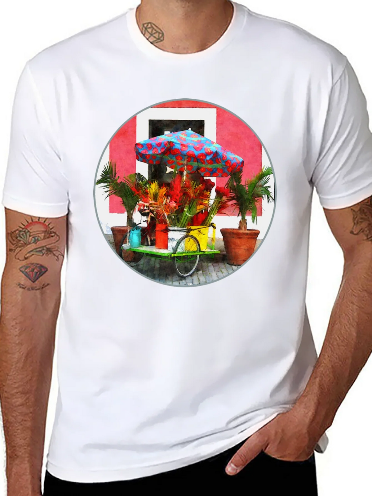 Tropical Flower Cart Graphic Tee product image 7