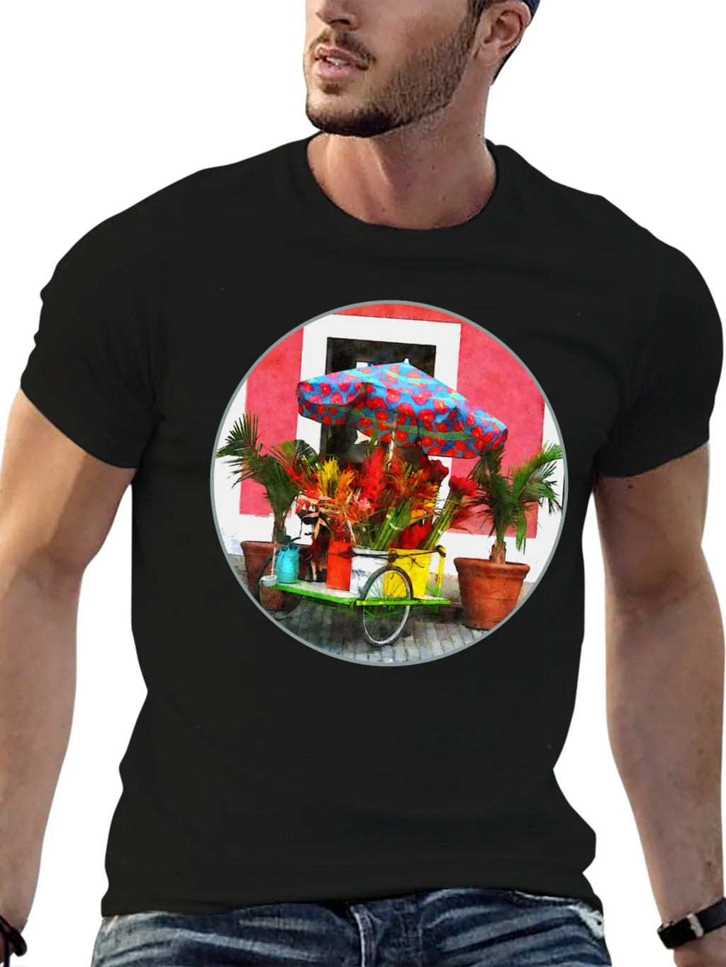Tropical Flower Cart Graphic Tee product image 6