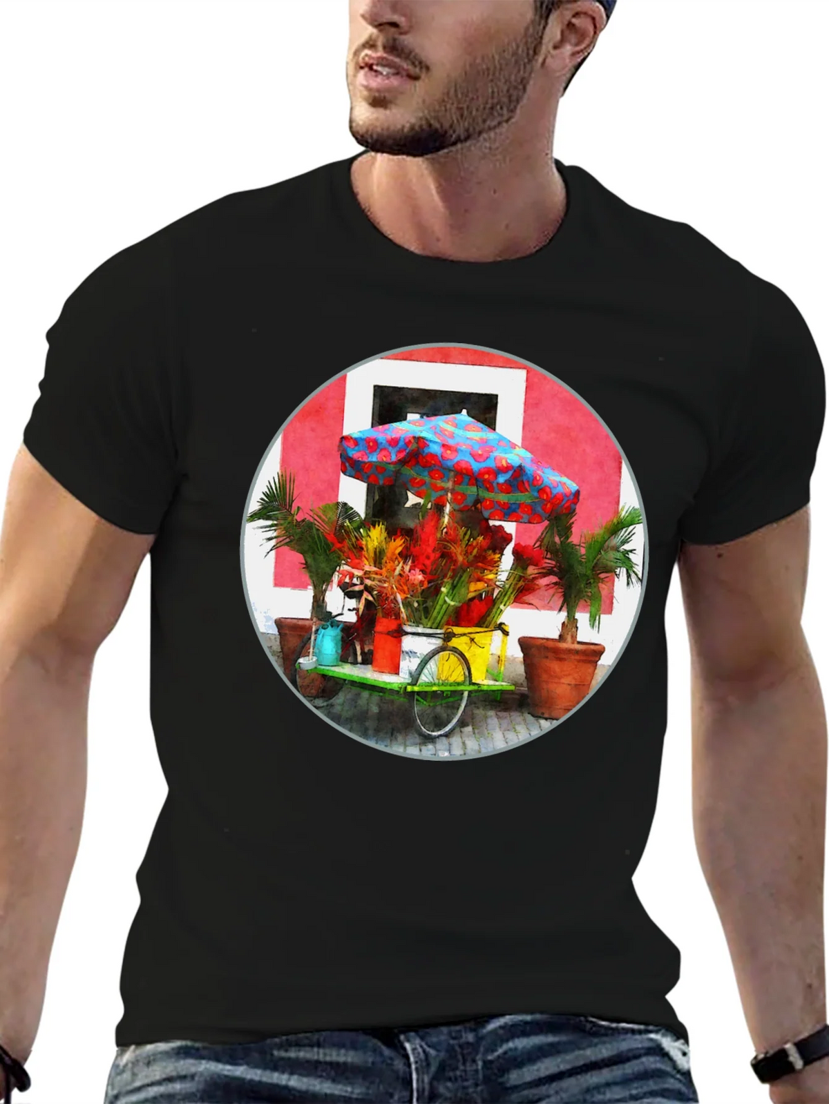Tropical Flower Cart Graphic Tee product image 6