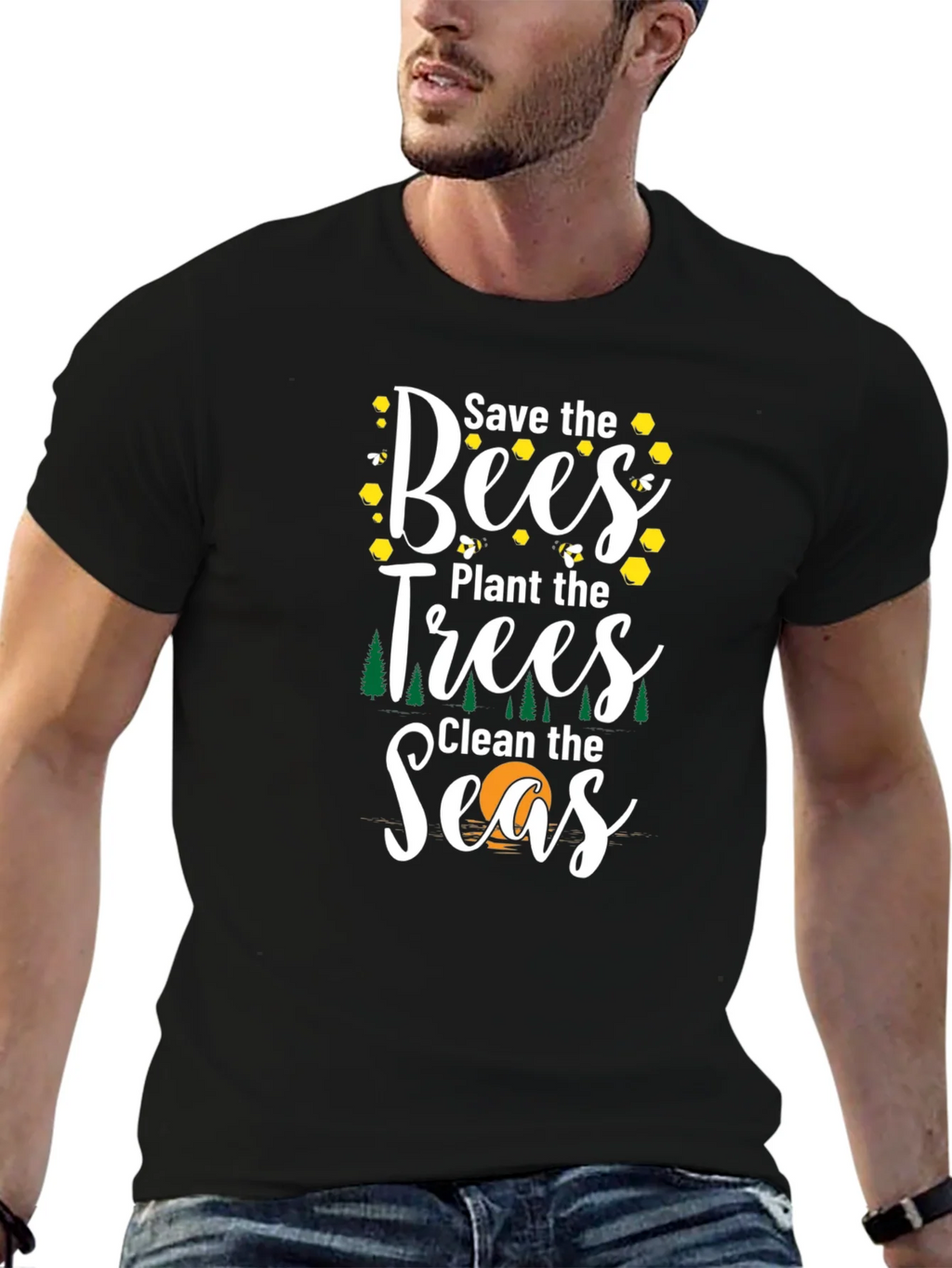 Save the Bees Graphic T-Shirt - Eco Friendly Tee product image 6