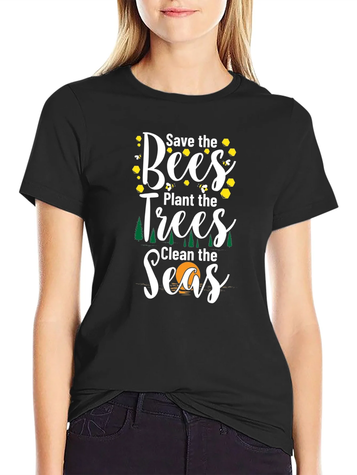 Save the Bees Graphic T-Shirt - Eco Friendly Tee product image 2