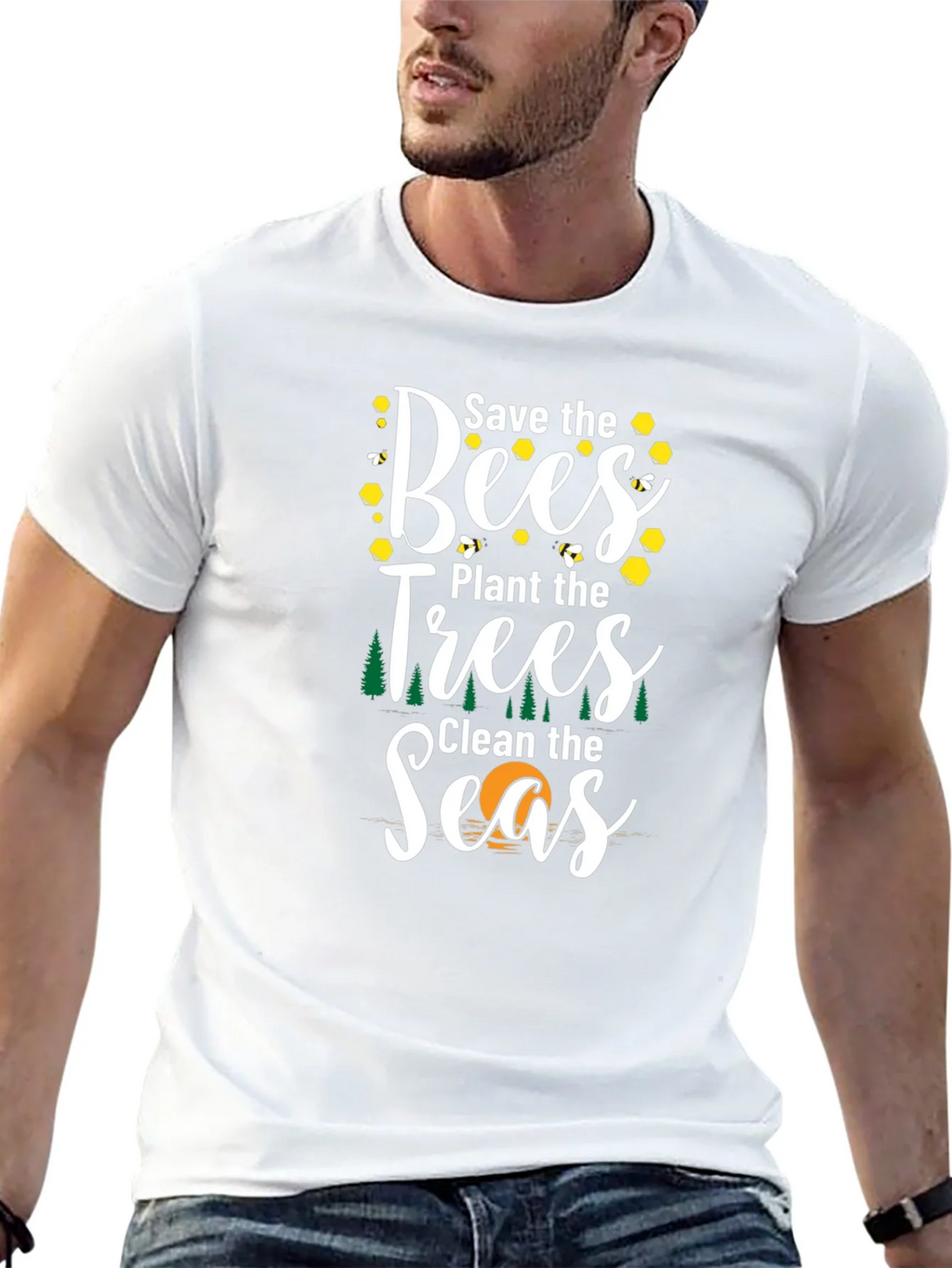 Save the Bees Graphic T-Shirt - Eco Friendly Tee product image 12