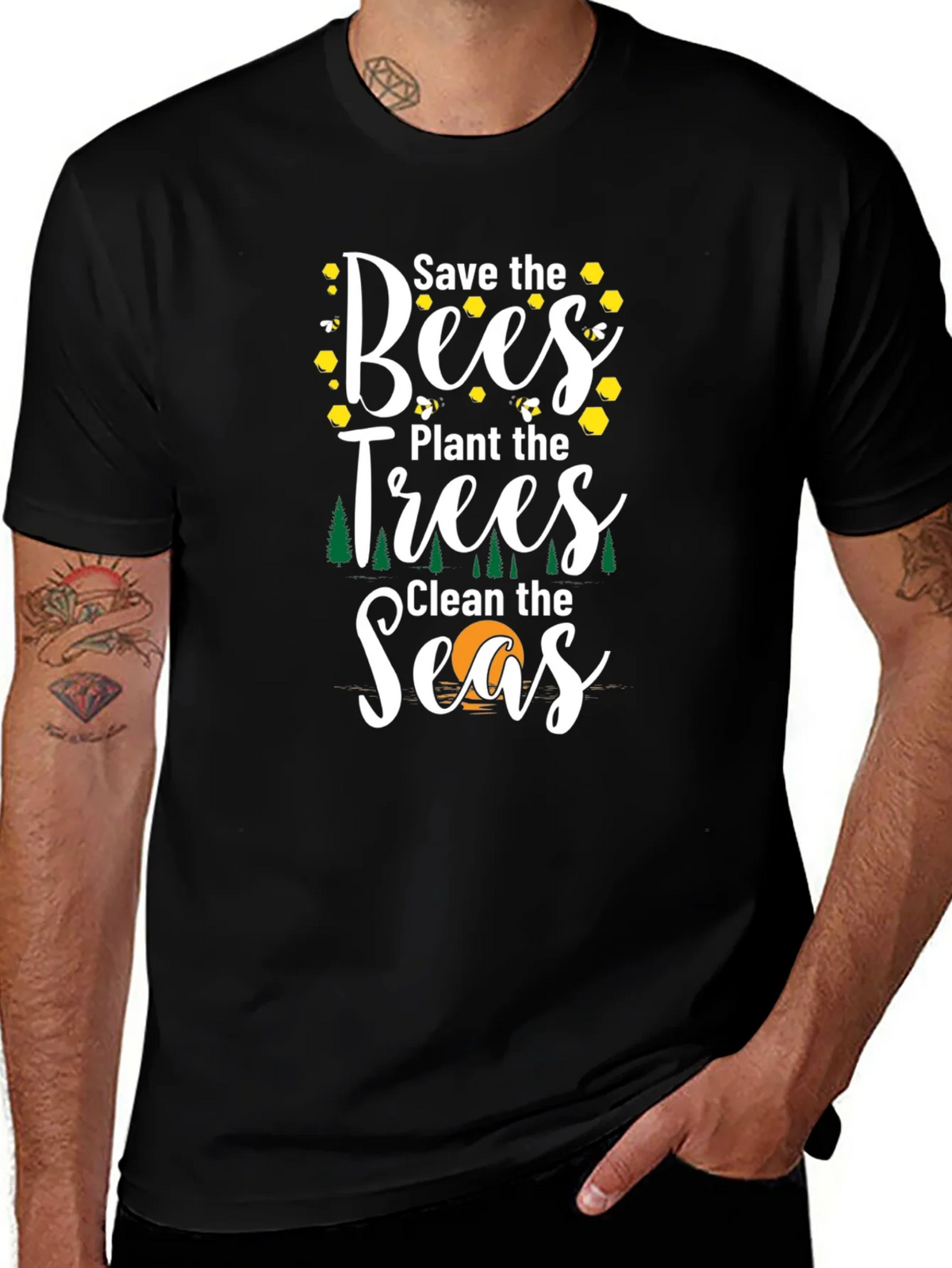 Save the Bees Graphic T-Shirt - Eco Friendly Tee product image 1