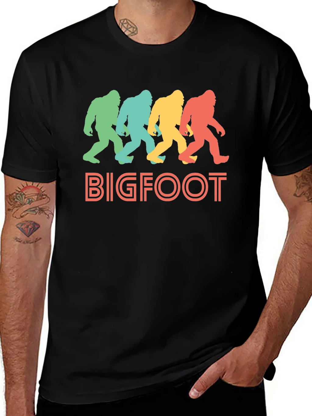 Retro Bigfoot T-Shirt - Sasquatch Silhouette Tee product image 1