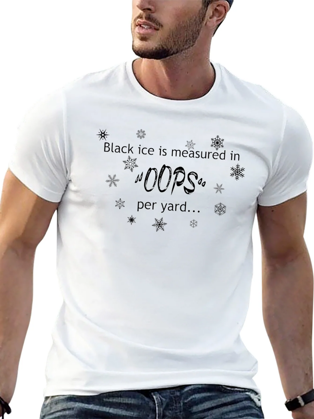 Black Ice Oops Per Yard T-Shirt Funny Winter Quote product image 12