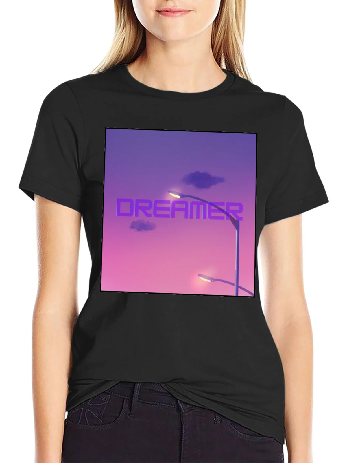 Dreamer Graphic T-Shirt - Black Cotton Tee product image 2