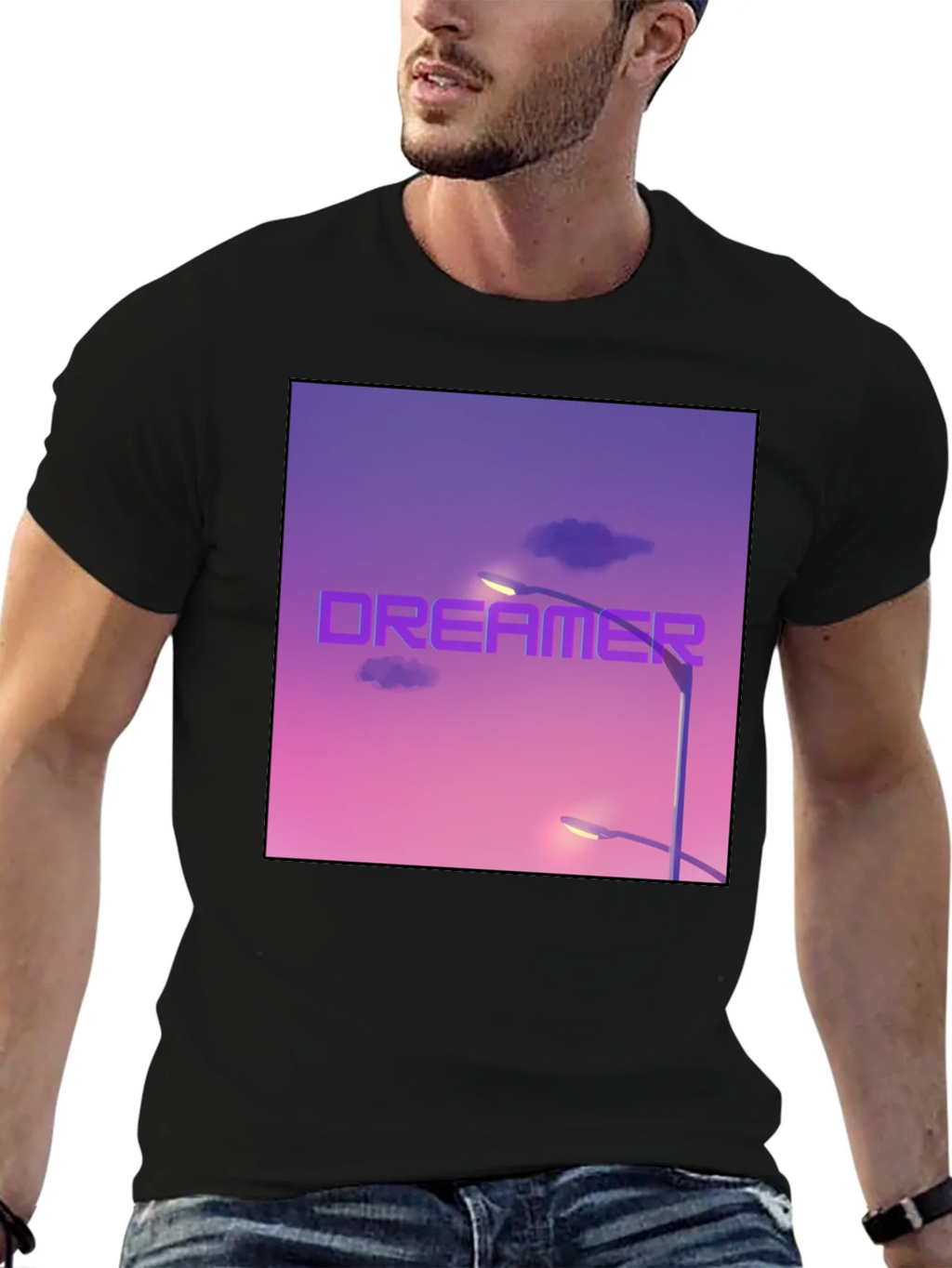 Dreamer Graphic T-Shirt - Black Cotton Tee product image 6