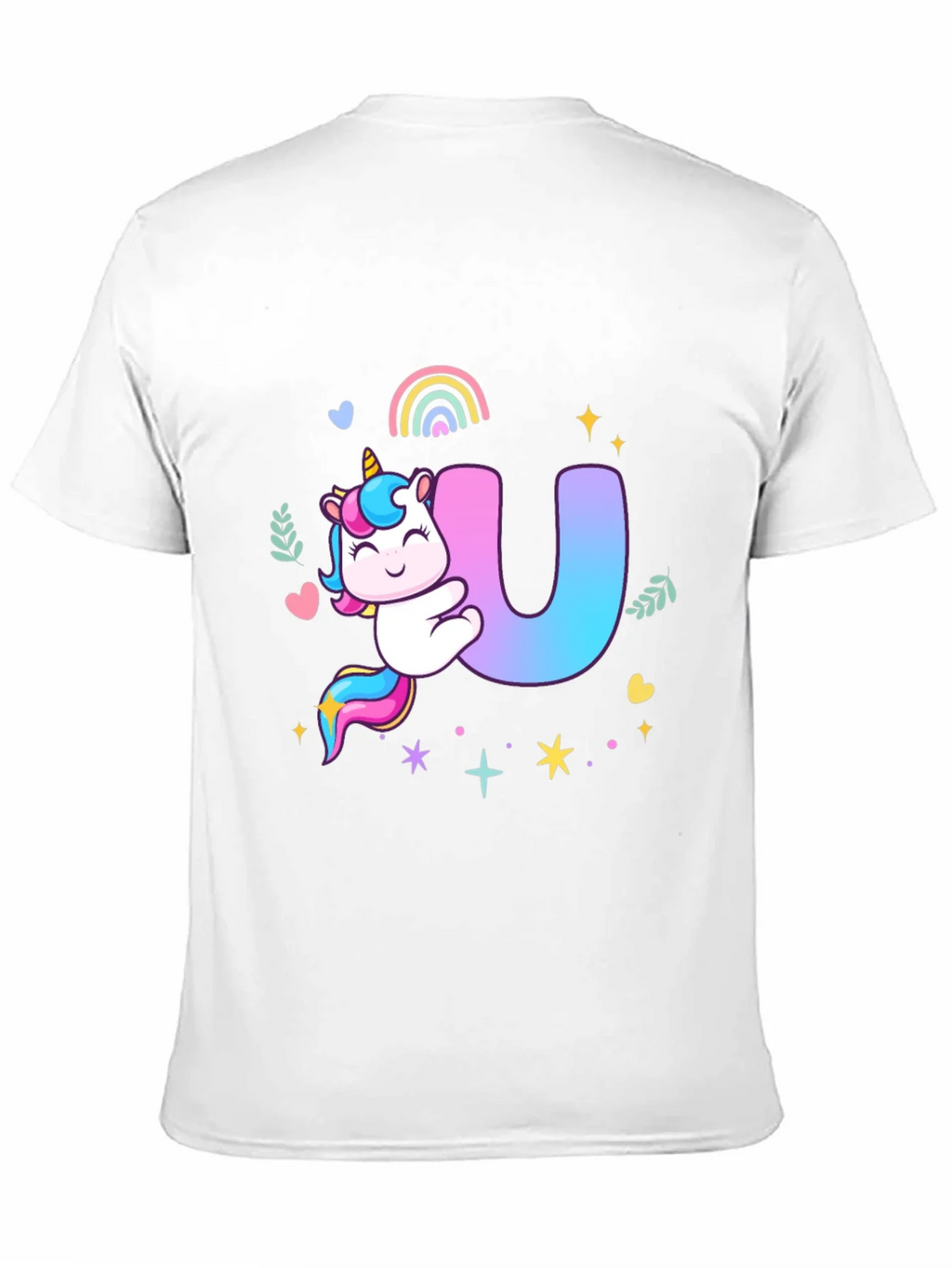 Unicorn U Initial Black T-Shirt product image 10