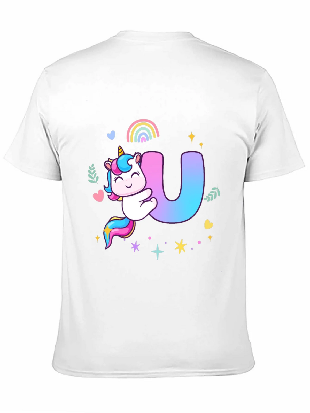 Unicorn U Initial Black T-Shirt product image 10