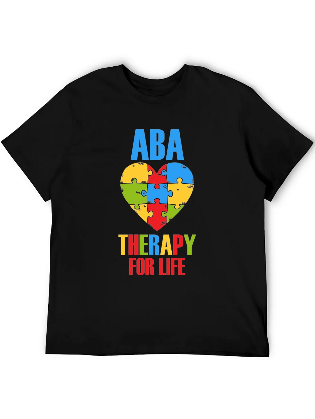 ABA Therapy for Life Puzzle Heart T-Shirt product image 5