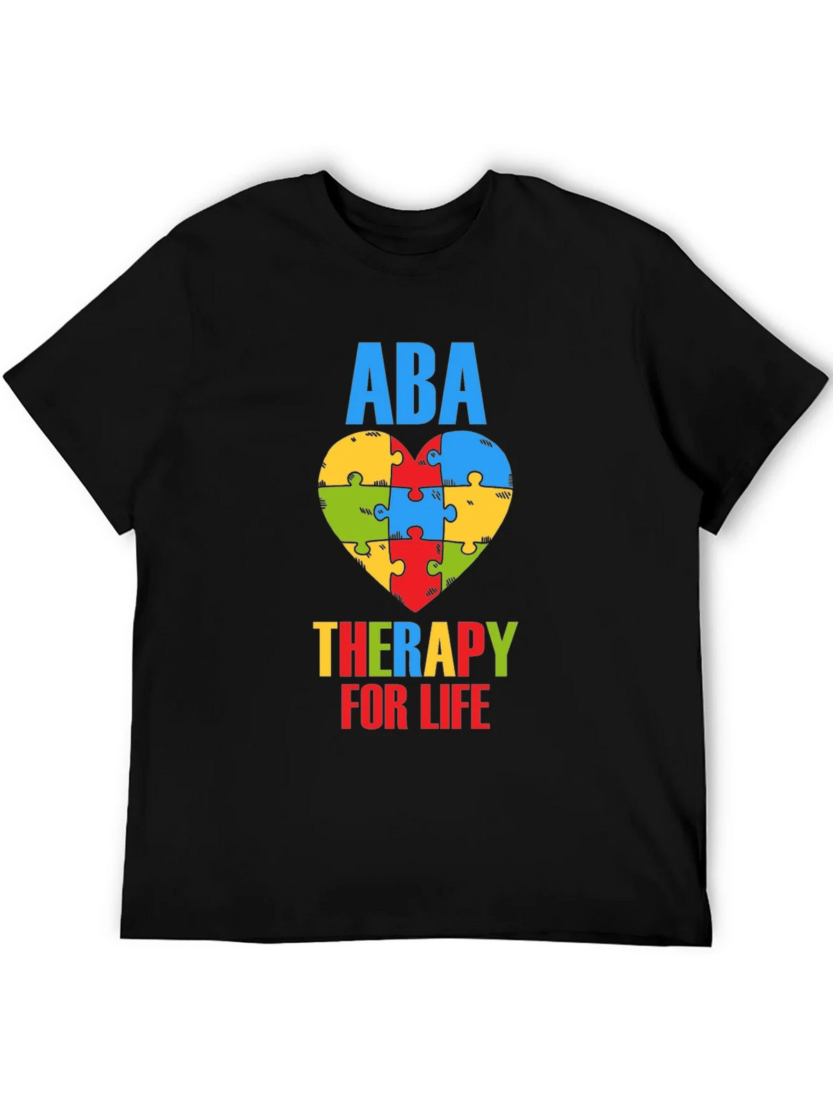 ABA Therapy for Life Puzzle Heart T-Shirt product image 5
