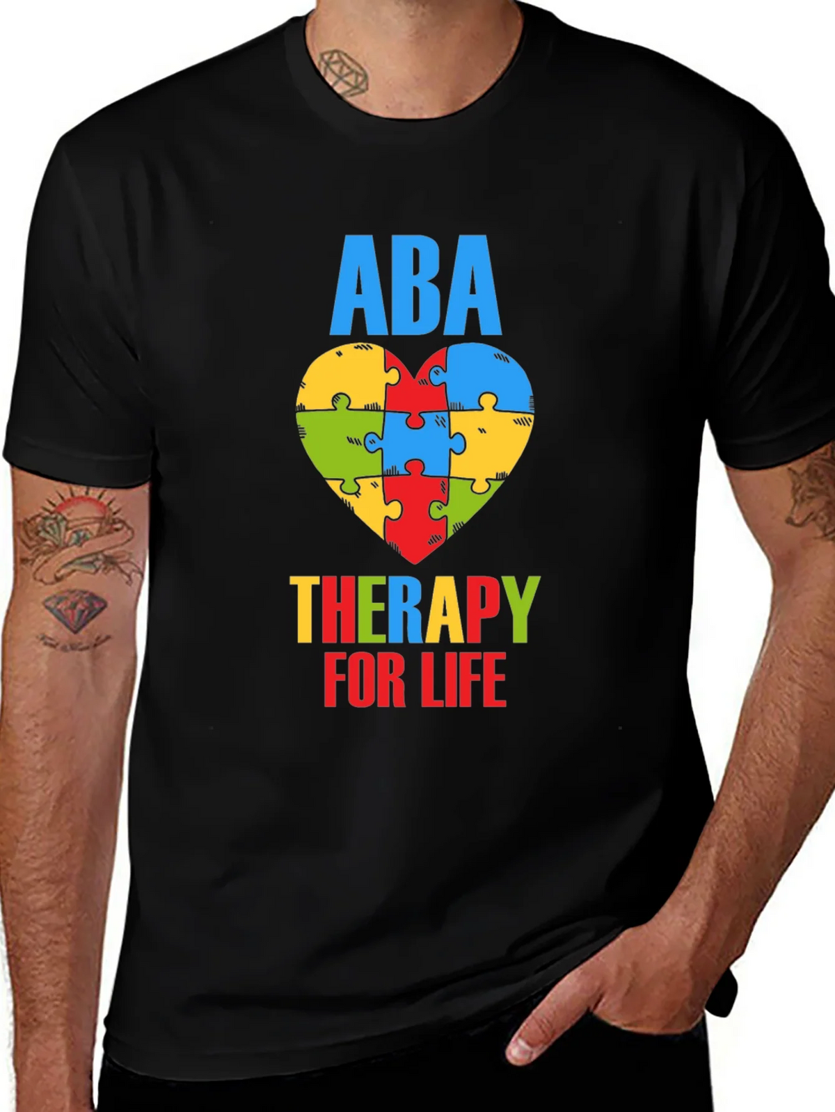 ABA Therapy for Life Puzzle Heart T-Shirt product image 1