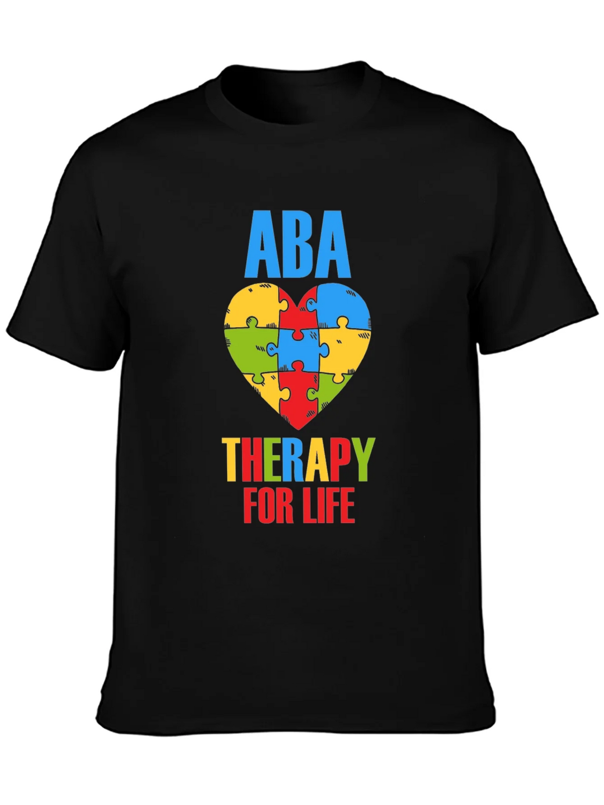ABA Therapy for Life Puzzle Heart T-Shirt product image 3