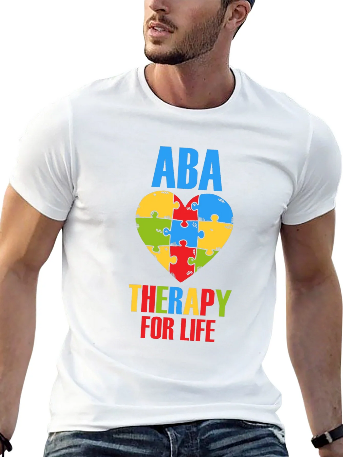 ABA Therapy for Life Puzzle Heart T-Shirt product image 11