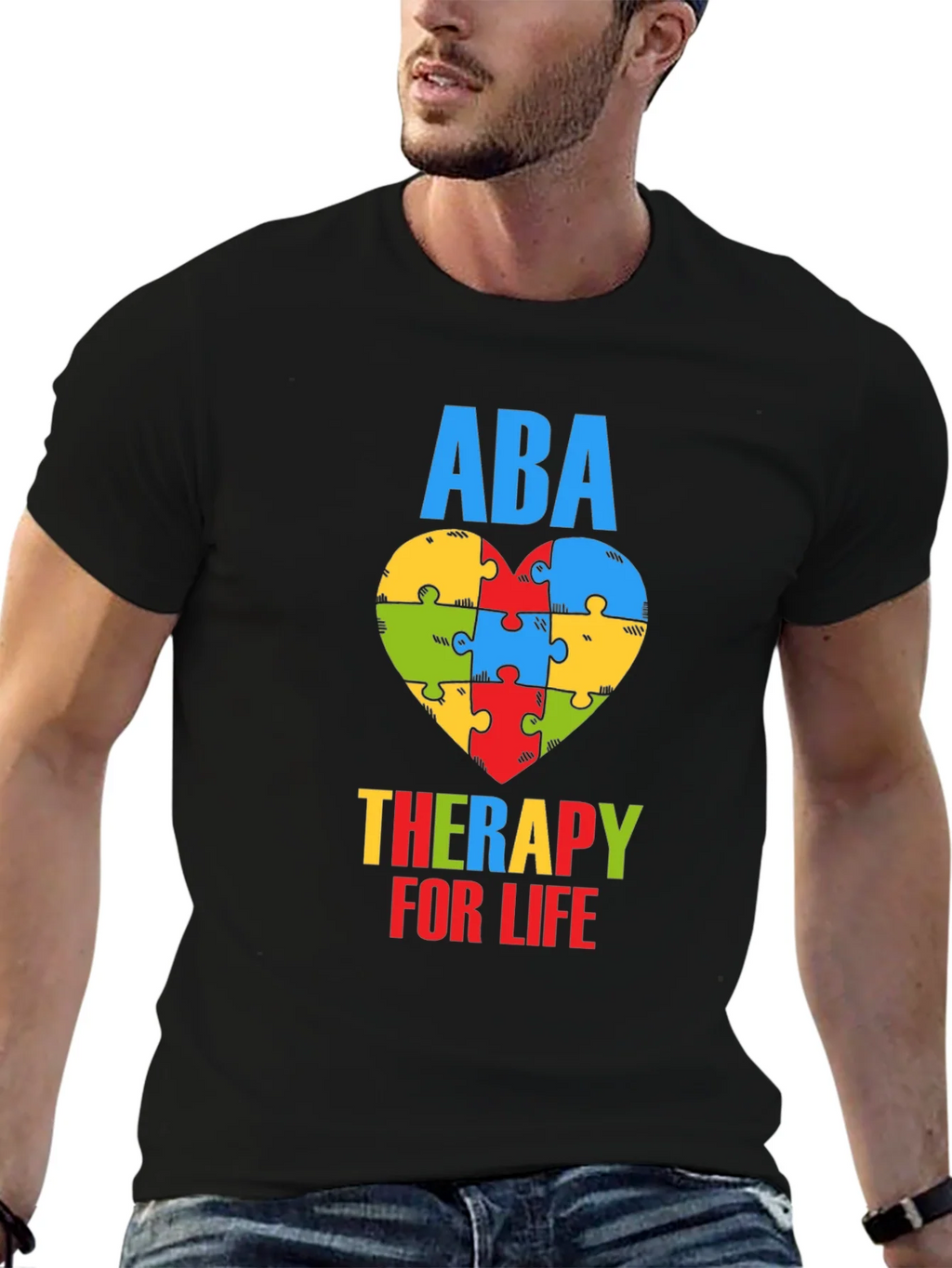 ABA Therapy for Life Puzzle Heart T-Shirt product image 6