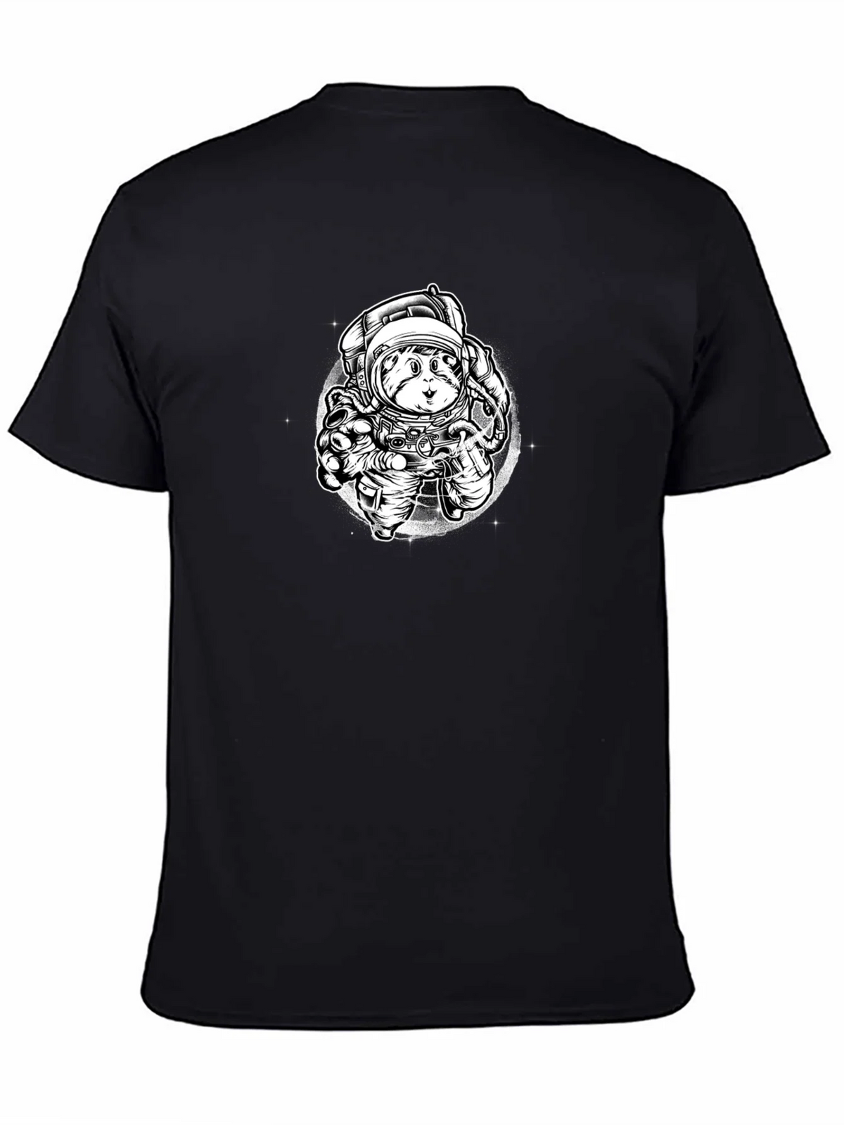 Astronaut Cat Graphic Tee - Black Cotton Blend product image 4