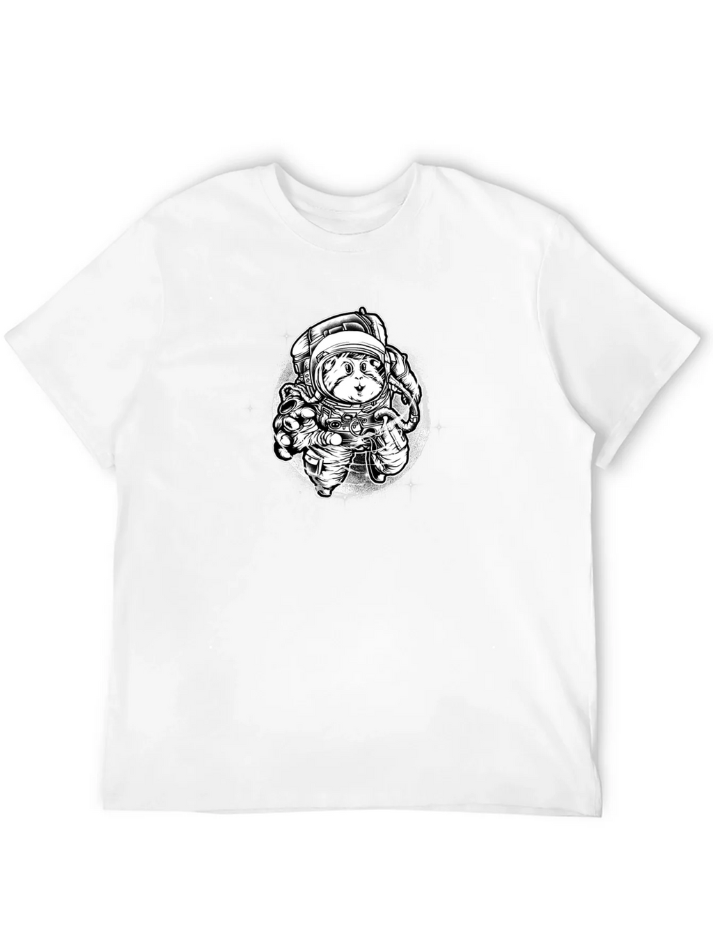 Astronaut Cat Graphic Tee - Black Cotton Blend product image 11