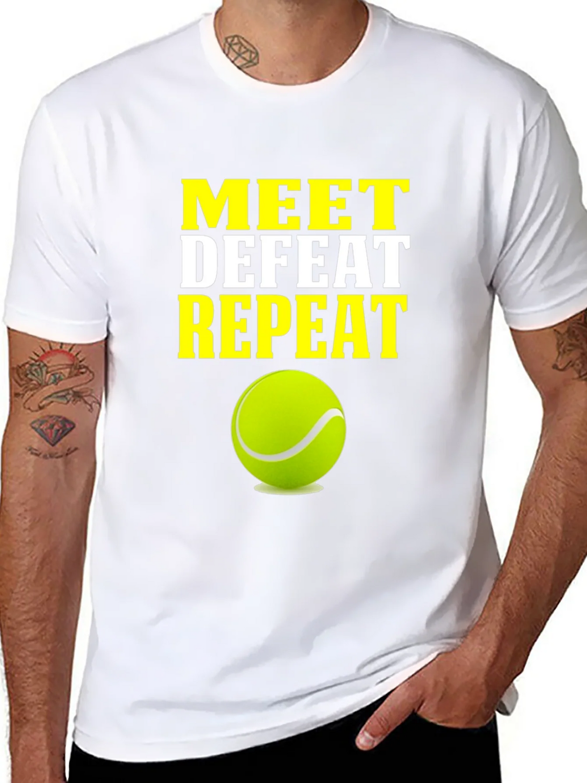 Meet Defeat Repeat Tennis T-Shirt product image 7
