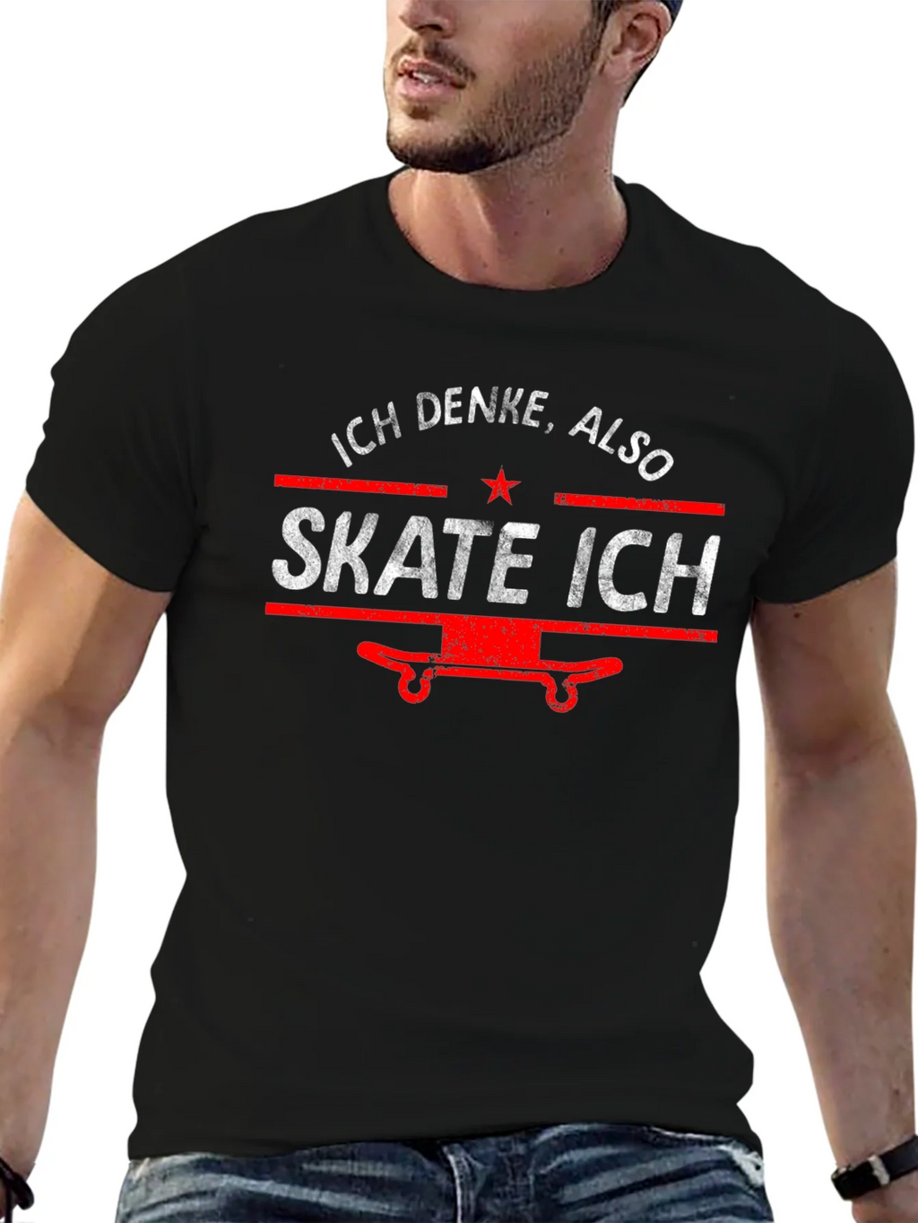 Ich Denke Also Skate T-Shirt product image 6