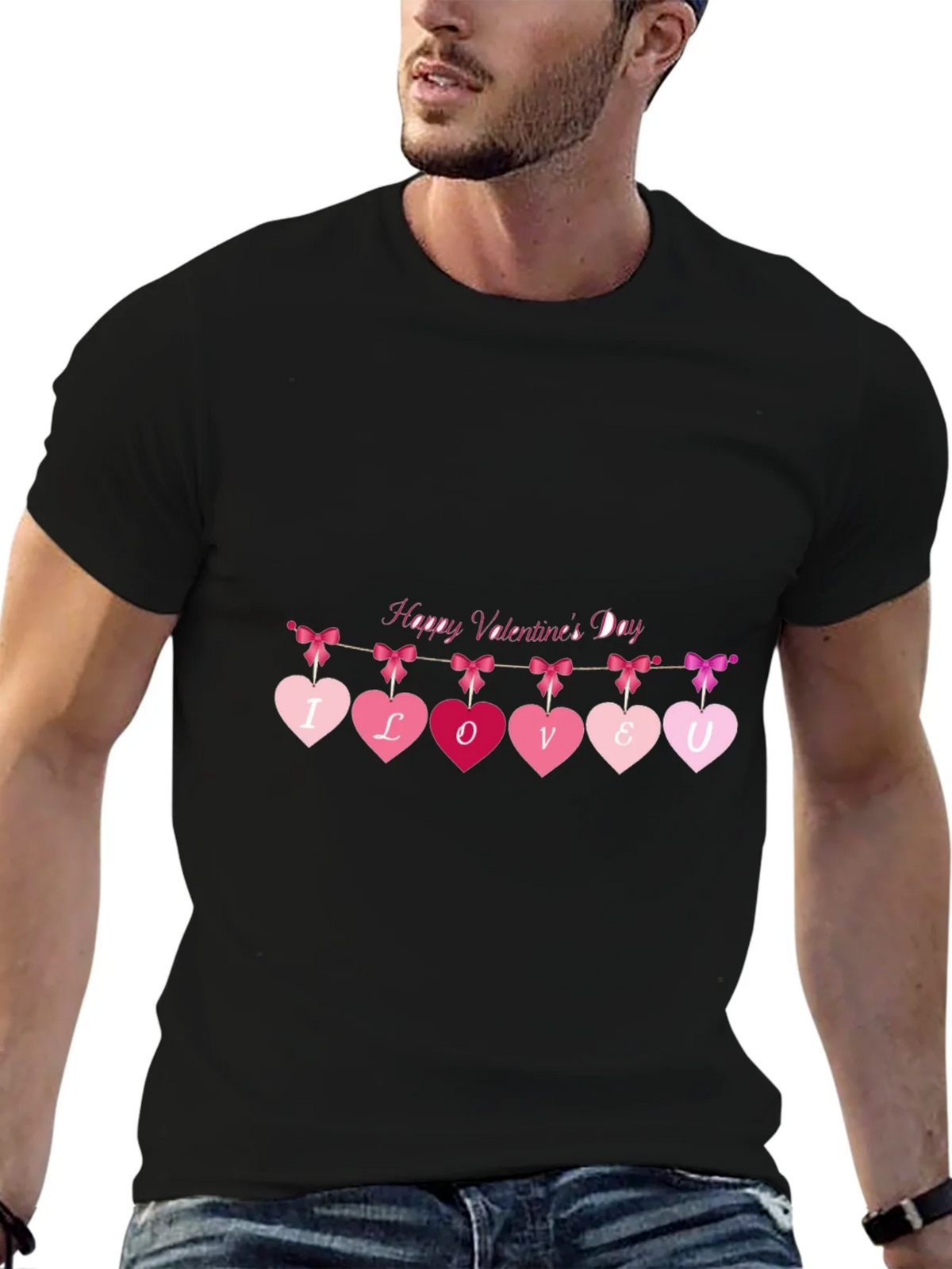 Valentines Day Heart Banner Graphic Tee product image 3