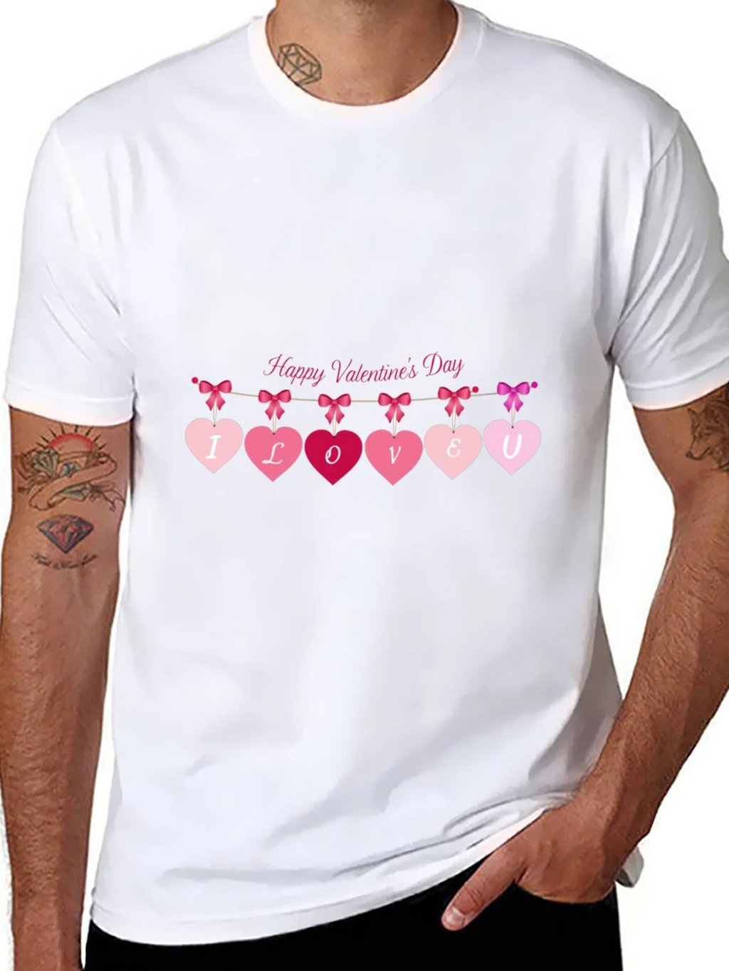 Valentines Day Heart Banner Graphic Tee product image 4