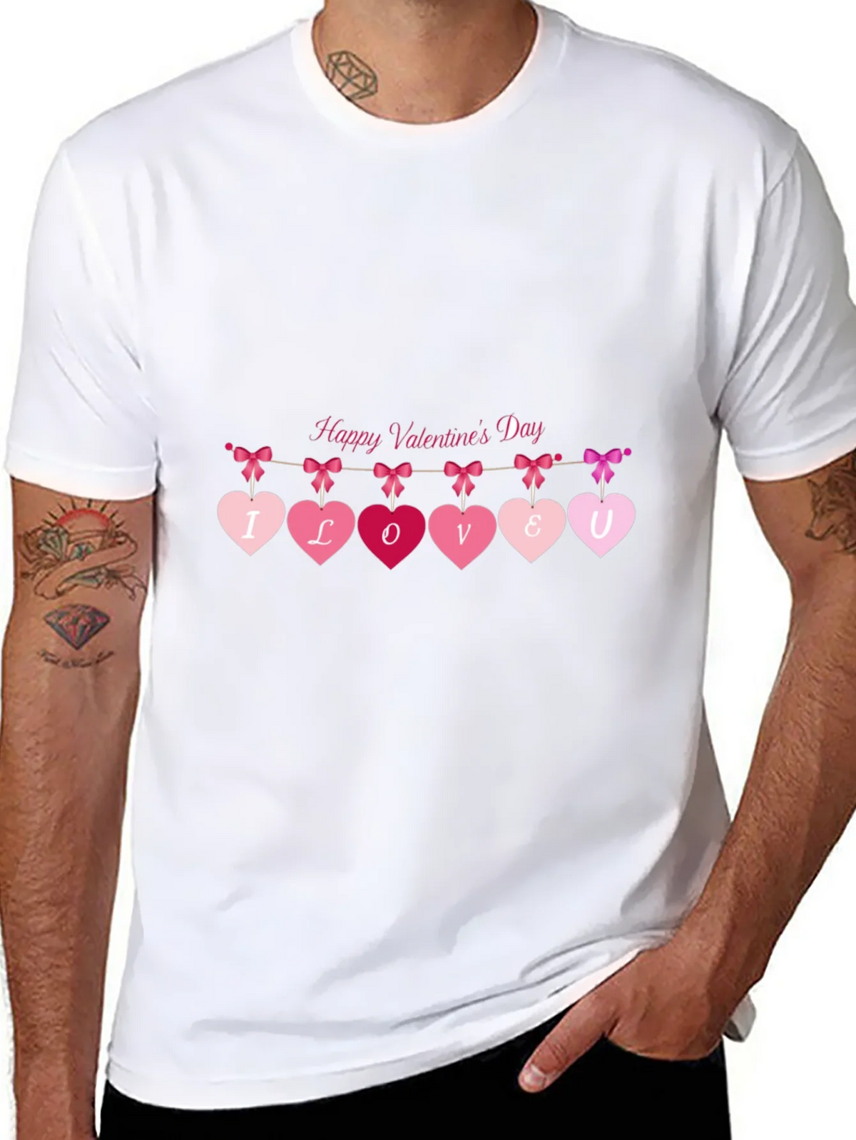 Valentines Day Heart Banner Graphic Tee product image 4