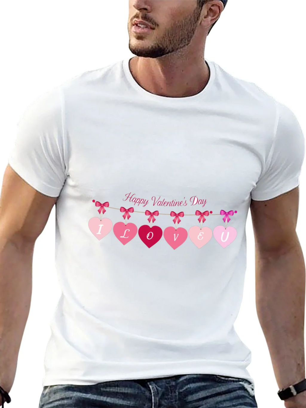 Valentines Day Heart Banner Graphic Tee product image 8