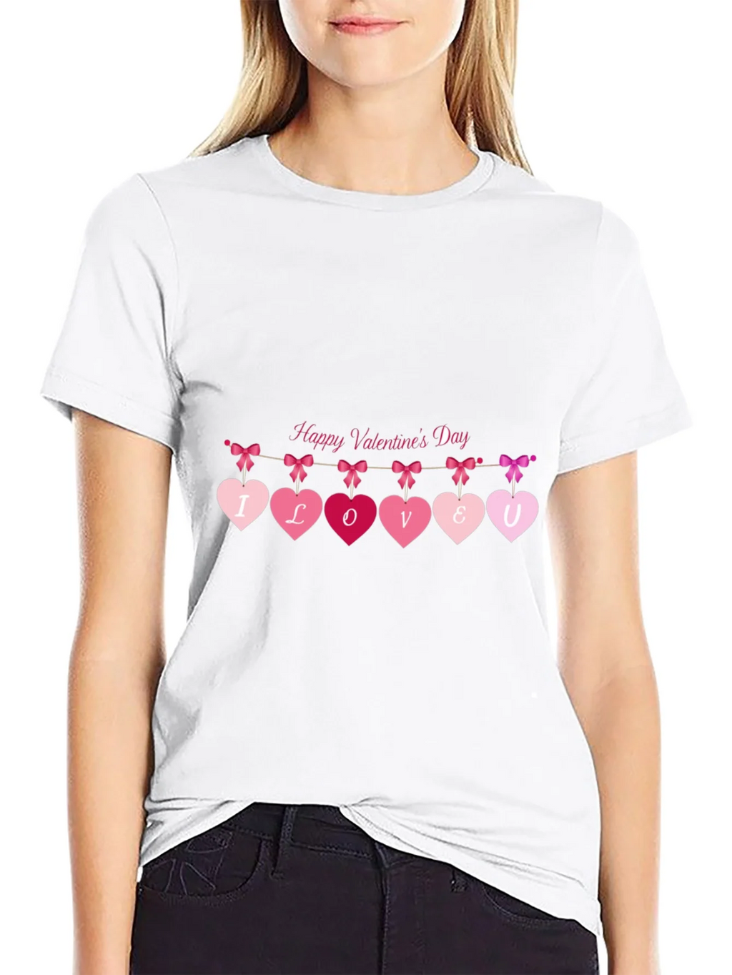 Valentines Day Heart Banner Graphic Tee product image 5