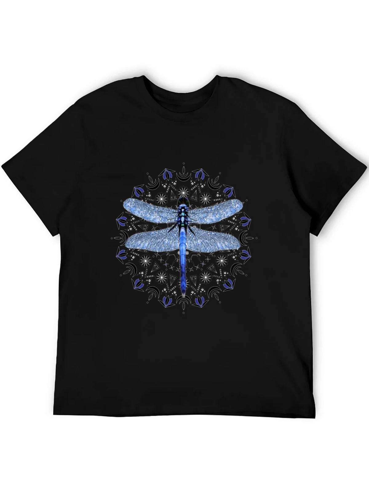 Dragonfly Mandala Graphic T-Shirt - Black product image 2