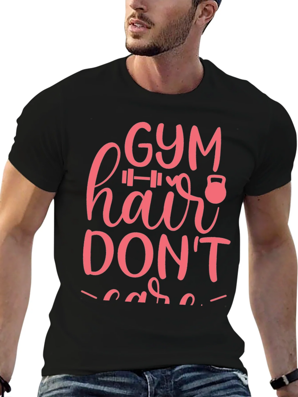 Gym Hair Dont Care T-Shirt Workout Motivation product image 2