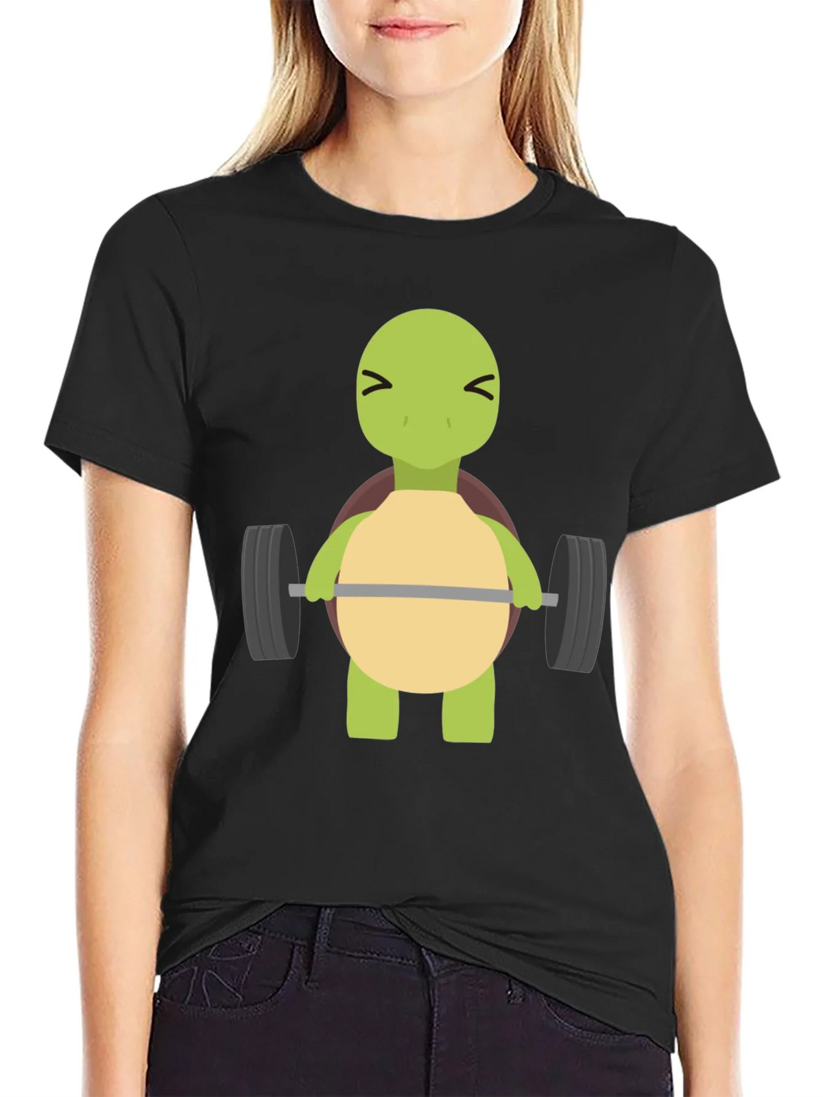 Turtle Lifting Weights T-Shirt - Funny Gym Tee product image 2