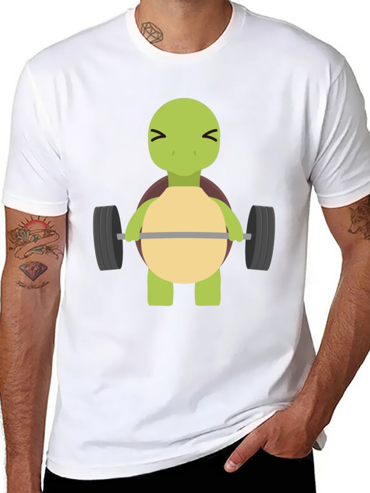 Turtle Lifting Weights T-Shirt - Funny Gym Tee product image 7