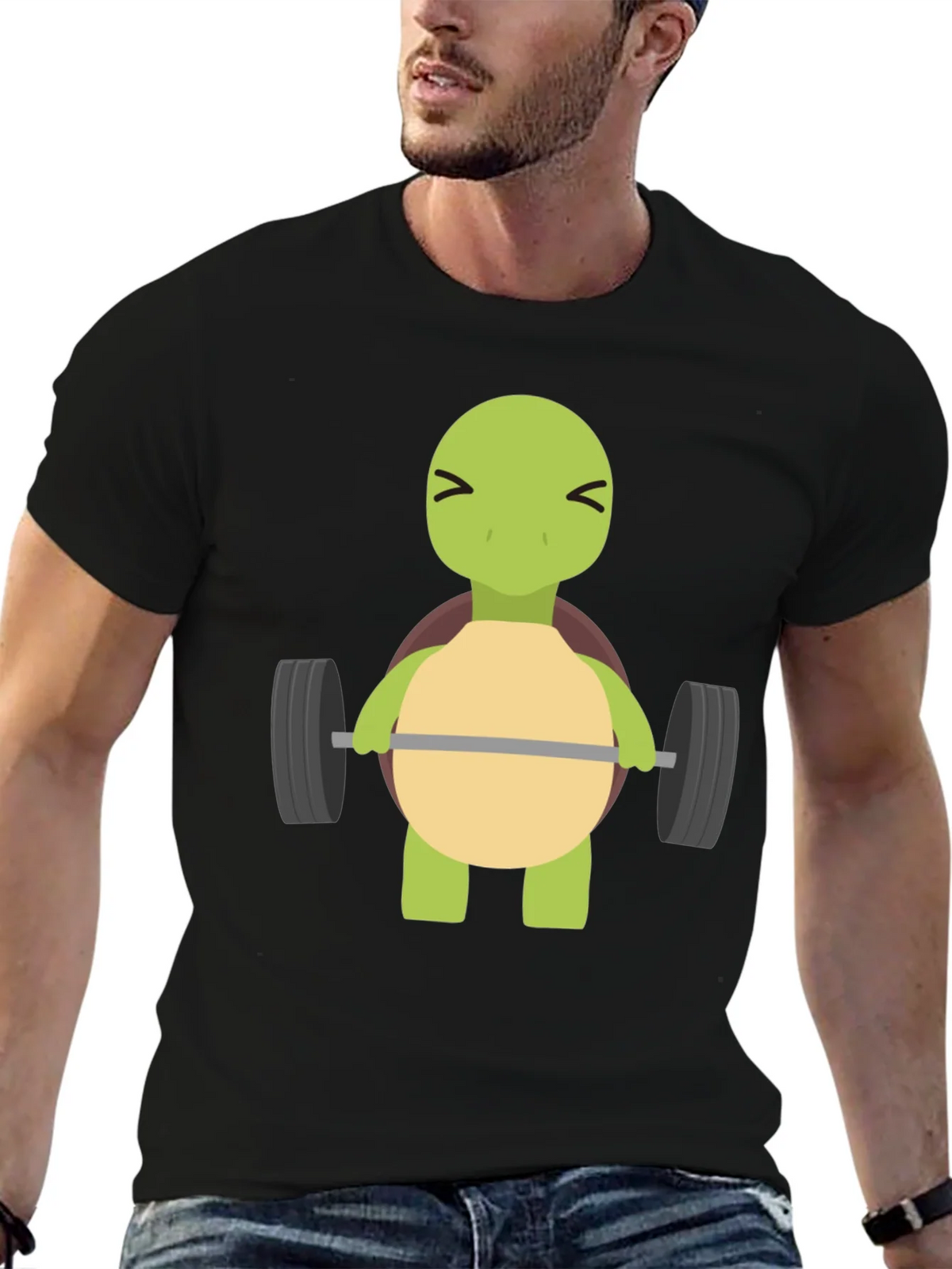 Turtle Lifting Weights T-Shirt - Funny Gym Tee product image 6