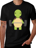 Turtle Lifting Weights T-Shirt - Funny Gym Tee product image 1