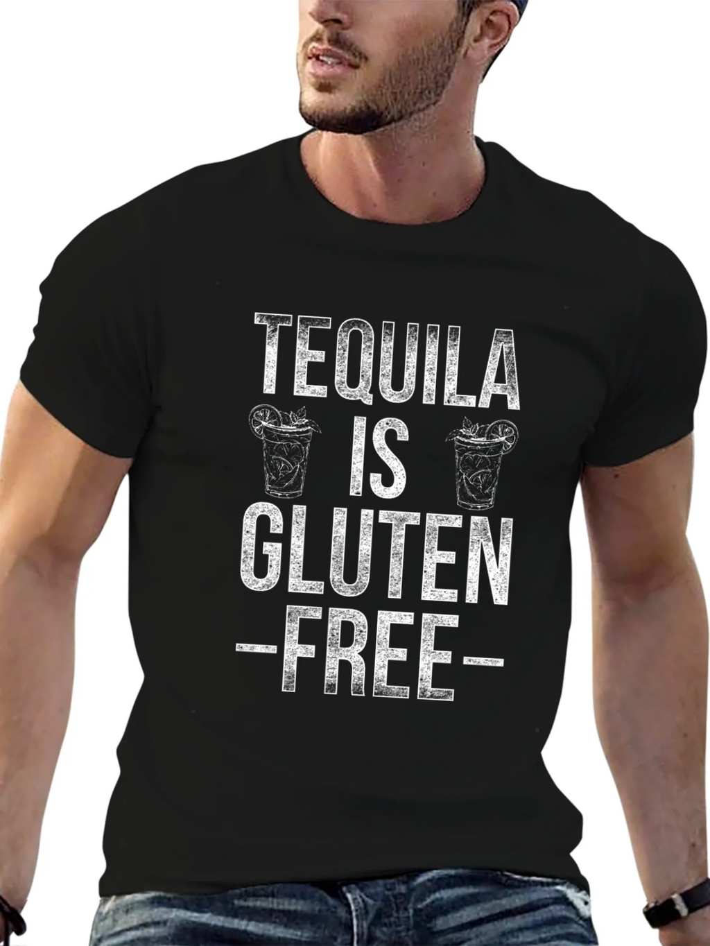 Tequila is Gluten Free Black Graphic Tee product image 6