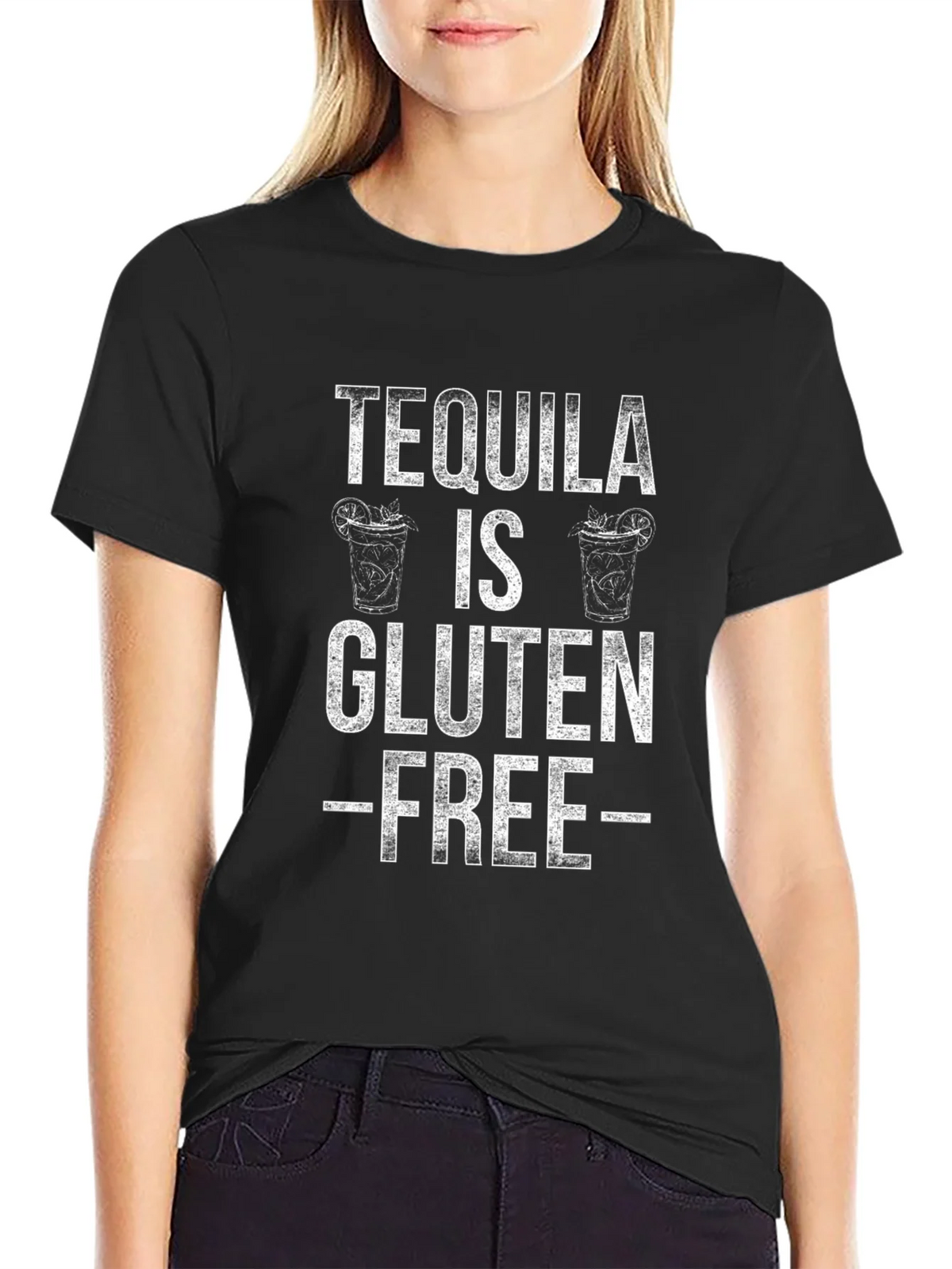 Tequila is Gluten Free Black Graphic Tee product image 2
